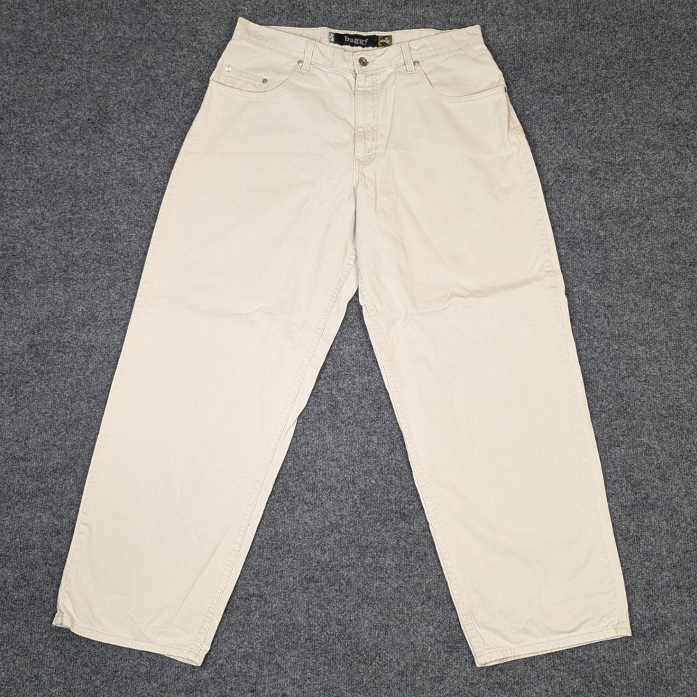 Vintage Levis SilverTab Baggy Pants Beige Cotton Twill 90s Mens W36 L30